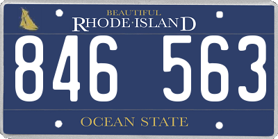RI license plate 846563