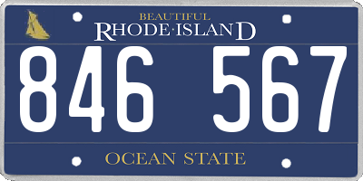 RI license plate 846567