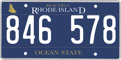 RI license plate 846578