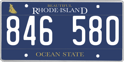 RI license plate 846580