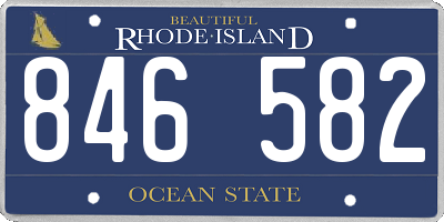 RI license plate 846582