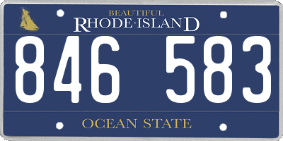 RI license plate 846583