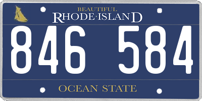 RI license plate 846584