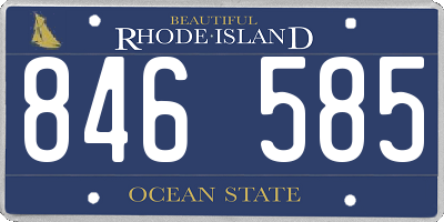 RI license plate 846585