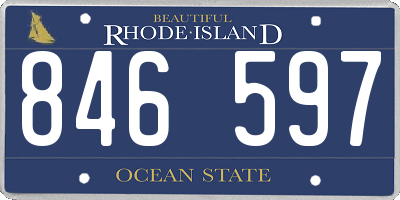 RI license plate 846597