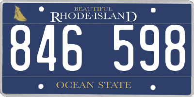 RI license plate 846598