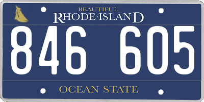 RI license plate 846605