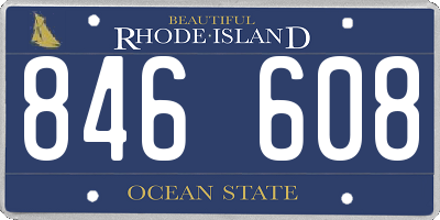 RI license plate 846608