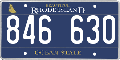 RI license plate 846630