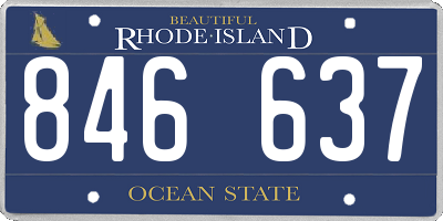 RI license plate 846637