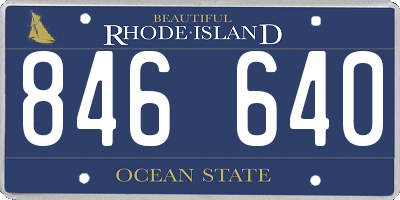 RI license plate 846640