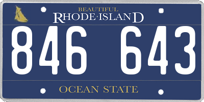 RI license plate 846643