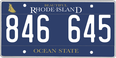 RI license plate 846645