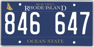 RI license plate 846647