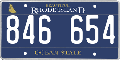 RI license plate 846654