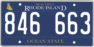RI license plate 846663