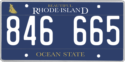 RI license plate 846665