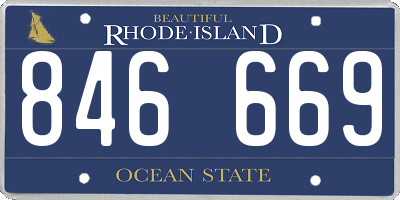 RI license plate 846669