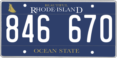 RI license plate 846670