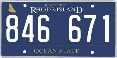 RI license plate 846671