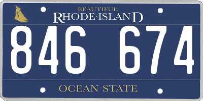 RI license plate 846674
