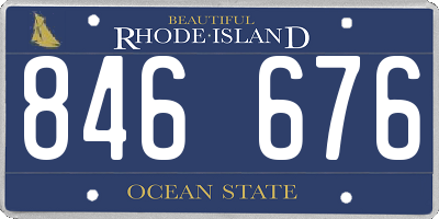 RI license plate 846676