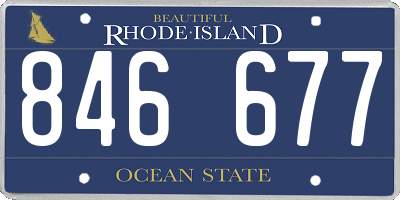 RI license plate 846677
