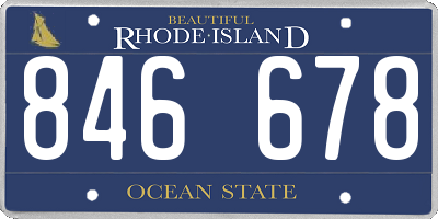 RI license plate 846678