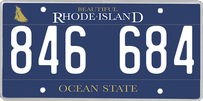 RI license plate 846684