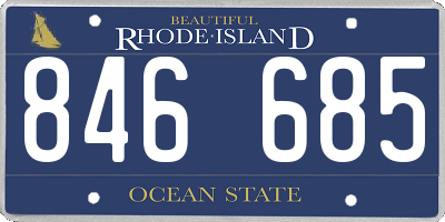RI license plate 846685