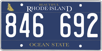 RI license plate 846692