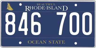 RI license plate 846700