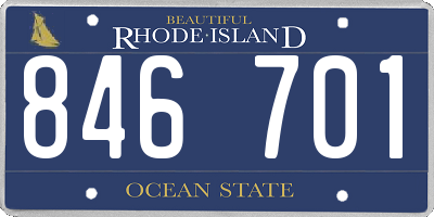RI license plate 846701