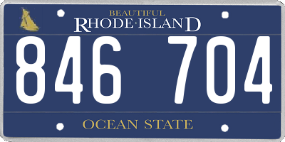 RI license plate 846704