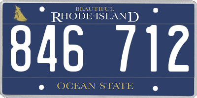 RI license plate 846712