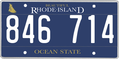 RI license plate 846714