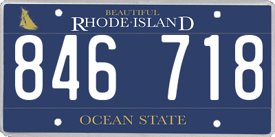 RI license plate 846718