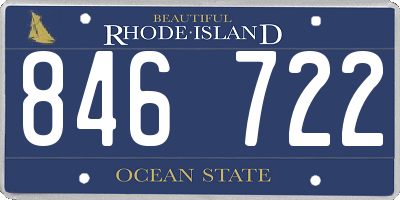RI license plate 846722