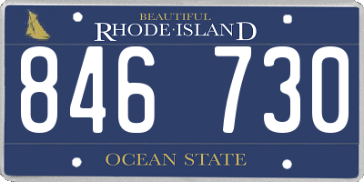 RI license plate 846730