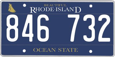 RI license plate 846732