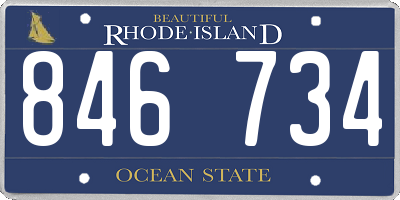 RI license plate 846734