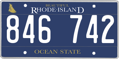 RI license plate 846742
