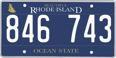 RI license plate 846743