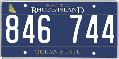 RI license plate 846744