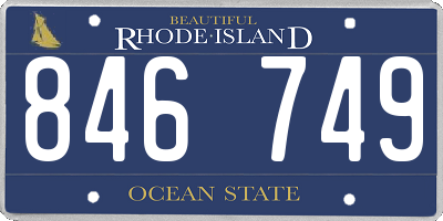 RI license plate 846749