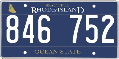 RI license plate 846752