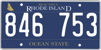 RI license plate 846753
