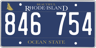 RI license plate 846754
