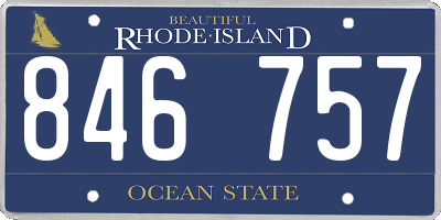 RI license plate 846757