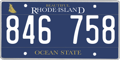 RI license plate 846758